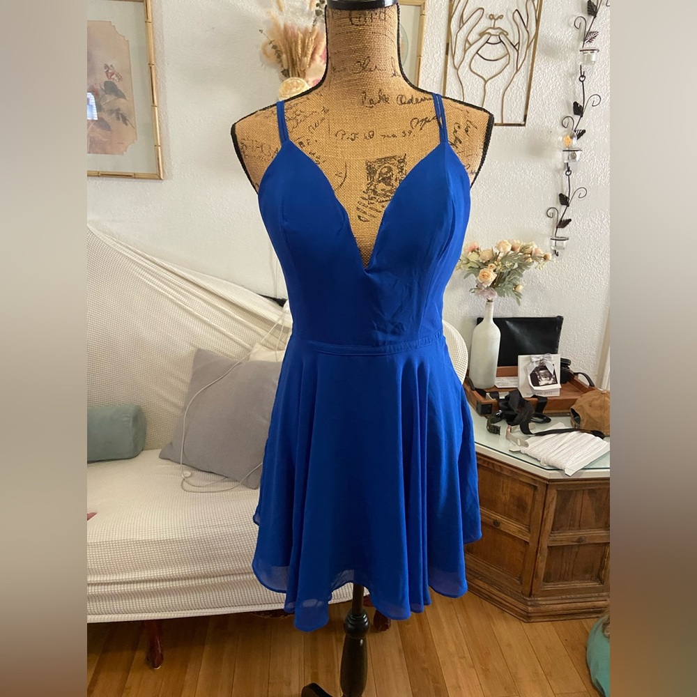 Bebe blue mini dress 8